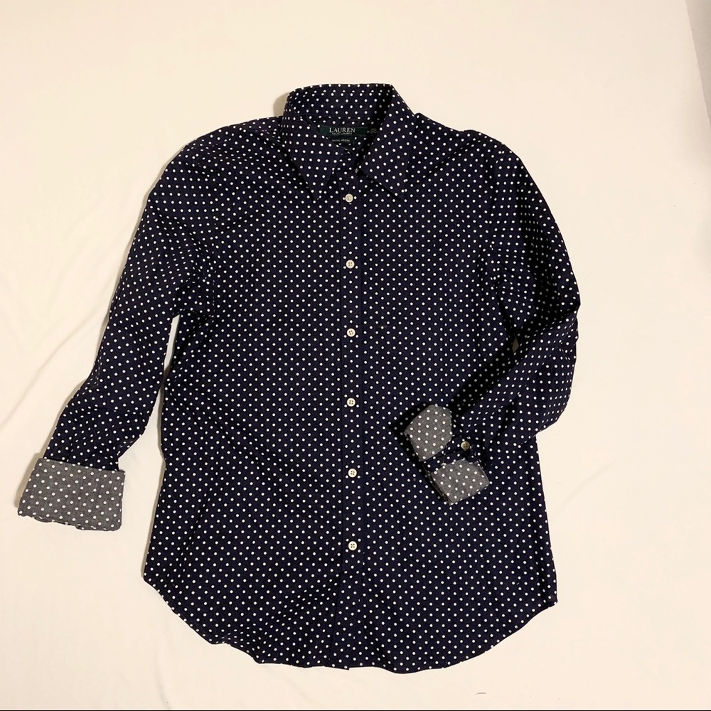 J. CREW WOMENS POLKA DOT BUTTON DOWN SIZE MEDIUM